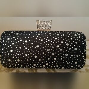 New (Flawed) Elegant Black and Silver Clutch Perfect For Prom Or Evenings Out
